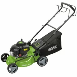 Draper 08671 Steel Deck Petrol Lawn Mower, 420mm, 132cc/3.3HP