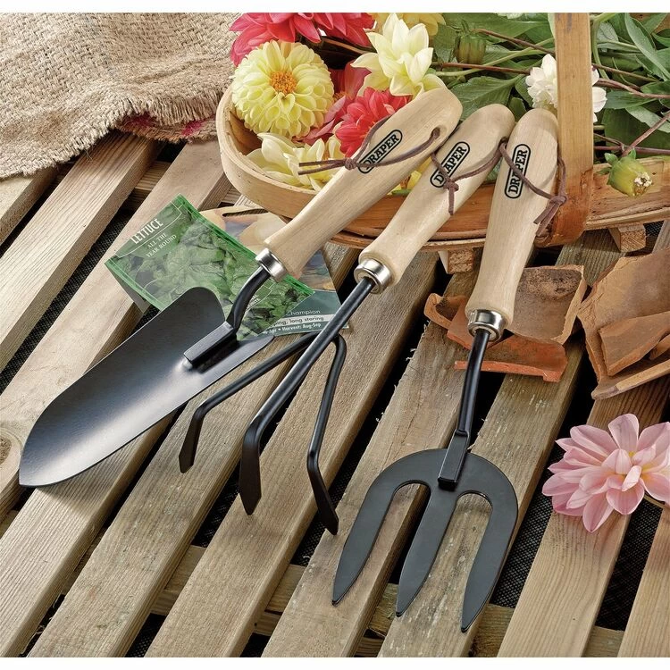 Draper 83993 Carbon Steel Hand Fork, Cultivator And Trowel With Hardwood Handles - Image 3