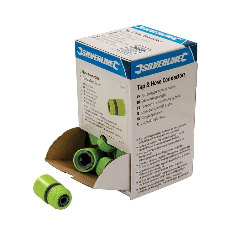 Silverline Hose Connectors 1/2" Display Box 30pce - Double Female