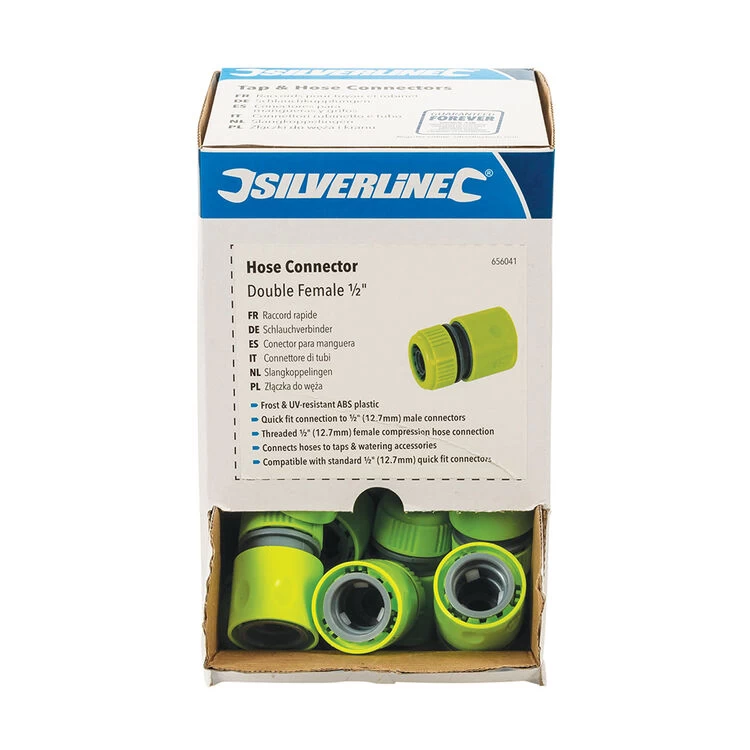 Silverline Hose Connectors 1/2" Display Box 30pce - Double Female - Image 2
