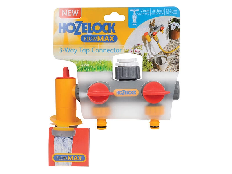 Hozelock 2250 Flowmax 3-Way Tap Connector 1/2 - 1in BSP - Image 2